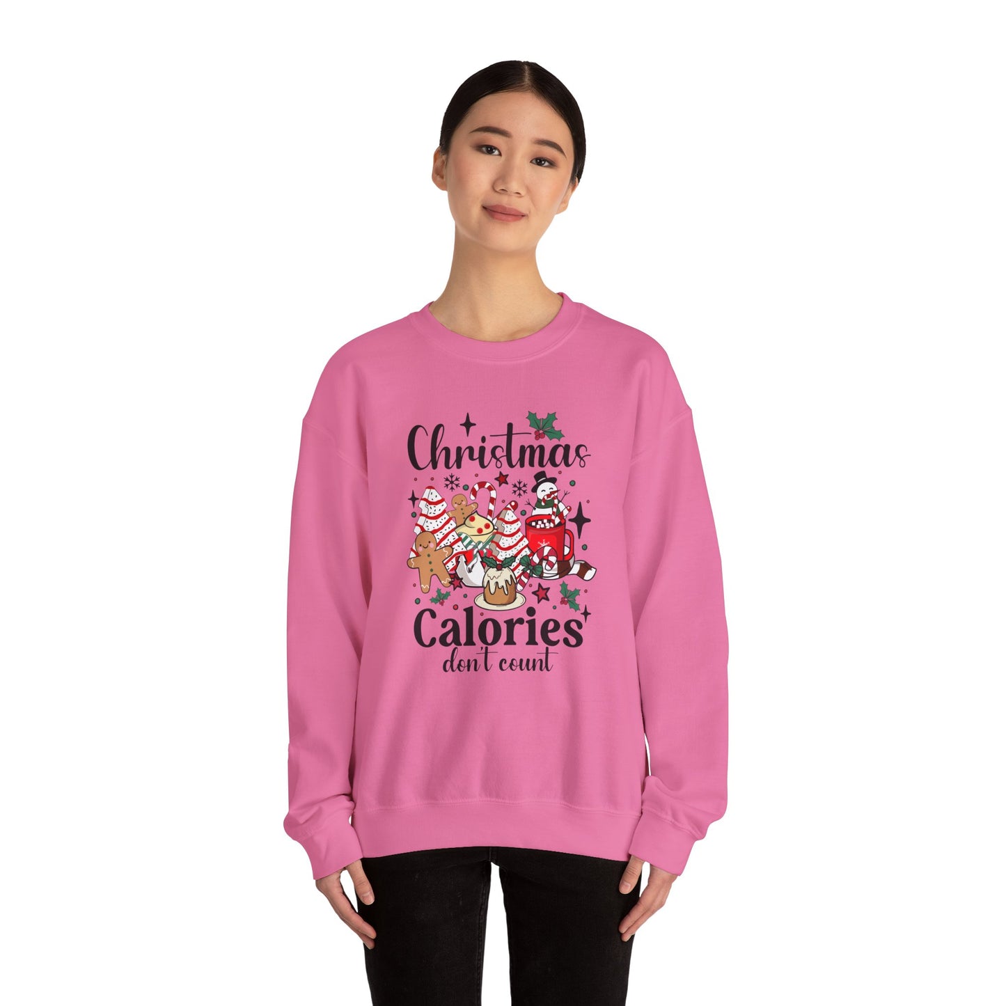 Christmas Calories Don't Count Crewneck Sweatshirt | Unisex Holiday Sweatshirt - Ileana Marie Designs