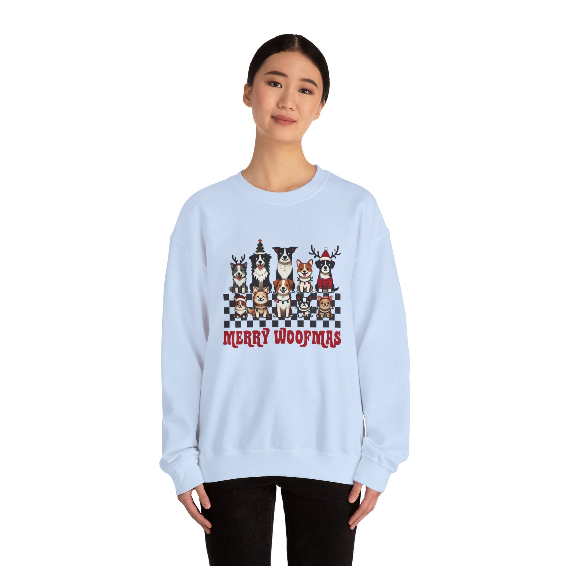 Merry Woofmas Crewneck Sweatshirt - Unisex Holiday Dog Design - Ileana Marie Designs