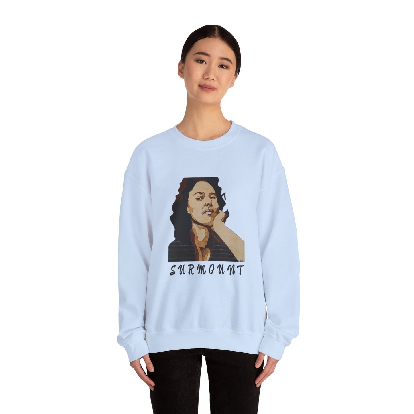 Cool Artistic Crewneck Sweatshirt - SURMOUNT, Unisex Gift, Casual Wear, Unique Art, Chill Vibe, Cozy Sweatshirt