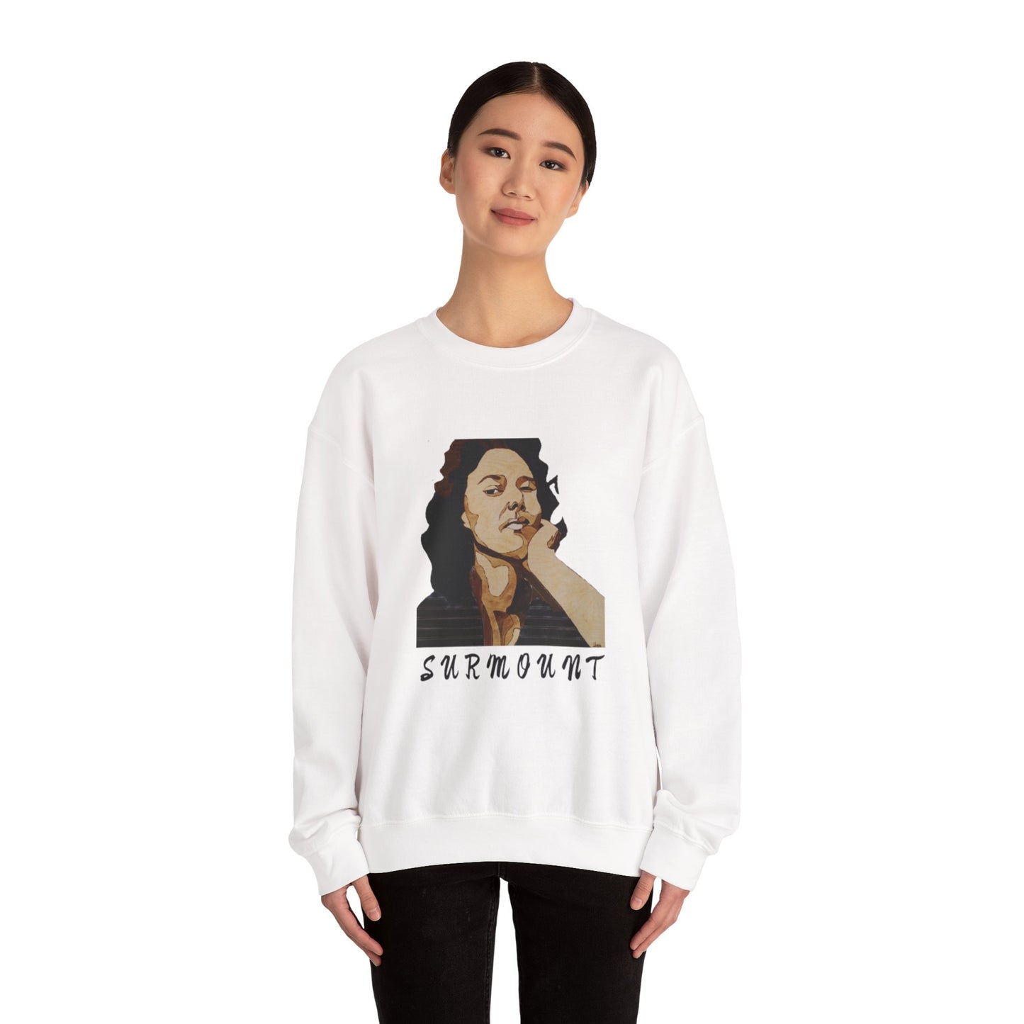 Cool Artistic Crewneck Sweatshirt - SURMOUNT, Unisex Gift, Casual Wear, Unique Art, Chill Vibe, Cozy Sweatshirt