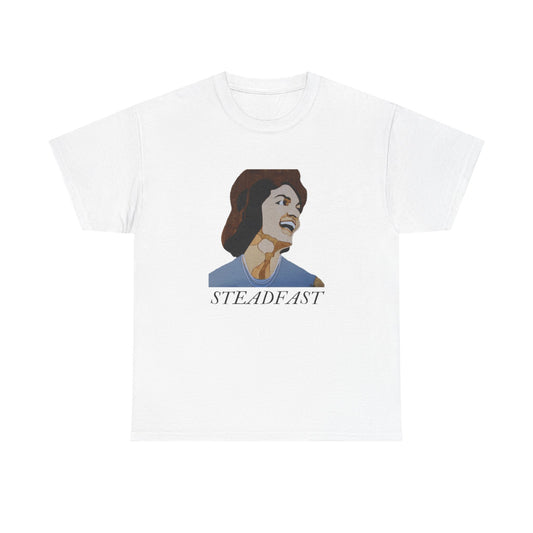 Inspirational Unisex Heavy Cotton Tee, STEADFAST Graphic T-Shirt, Motivation Shirt, Gift for Her, Everyday Wear, Casual Fashion