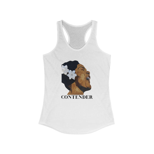 Empowering Women&#039;s Racerback Tank - "Contender" - Perfect for Workouts, Yoga, Fitness, Summer Days, Inspirational Gift