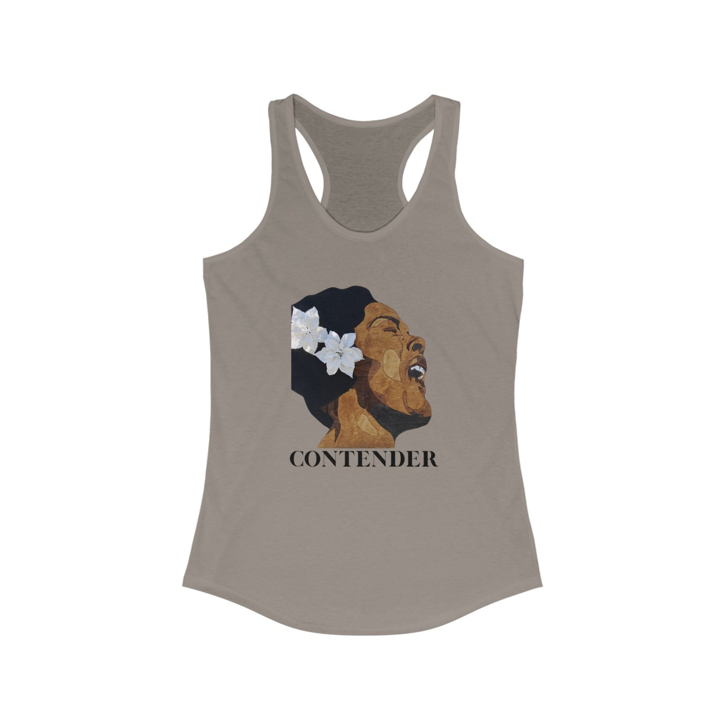Empowering Women&#039;s Racerback Tank - "Contender" - Perfect for Workouts, Yoga, Fitness, Summer Days, Inspirational Gift