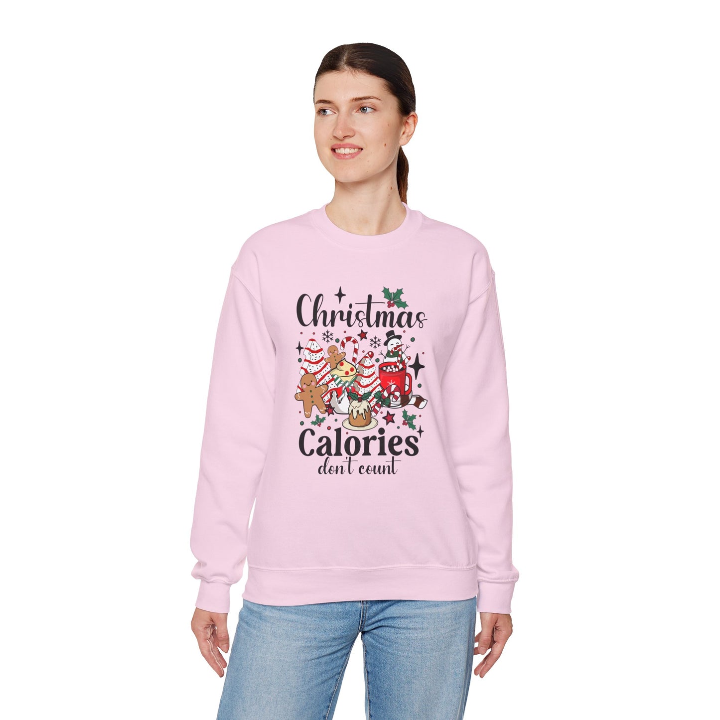 Christmas Calories Don't Count Crewneck Sweatshirt | Unisex Holiday Sweatshirt - Ileana Marie Designs