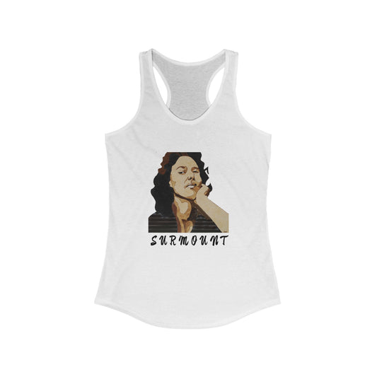 Empowering Racerback Tank Top  "SURMOUNT" Design, Perfect for Fitness, Motivation, Gift for Her, Summer Wear, Casual Style