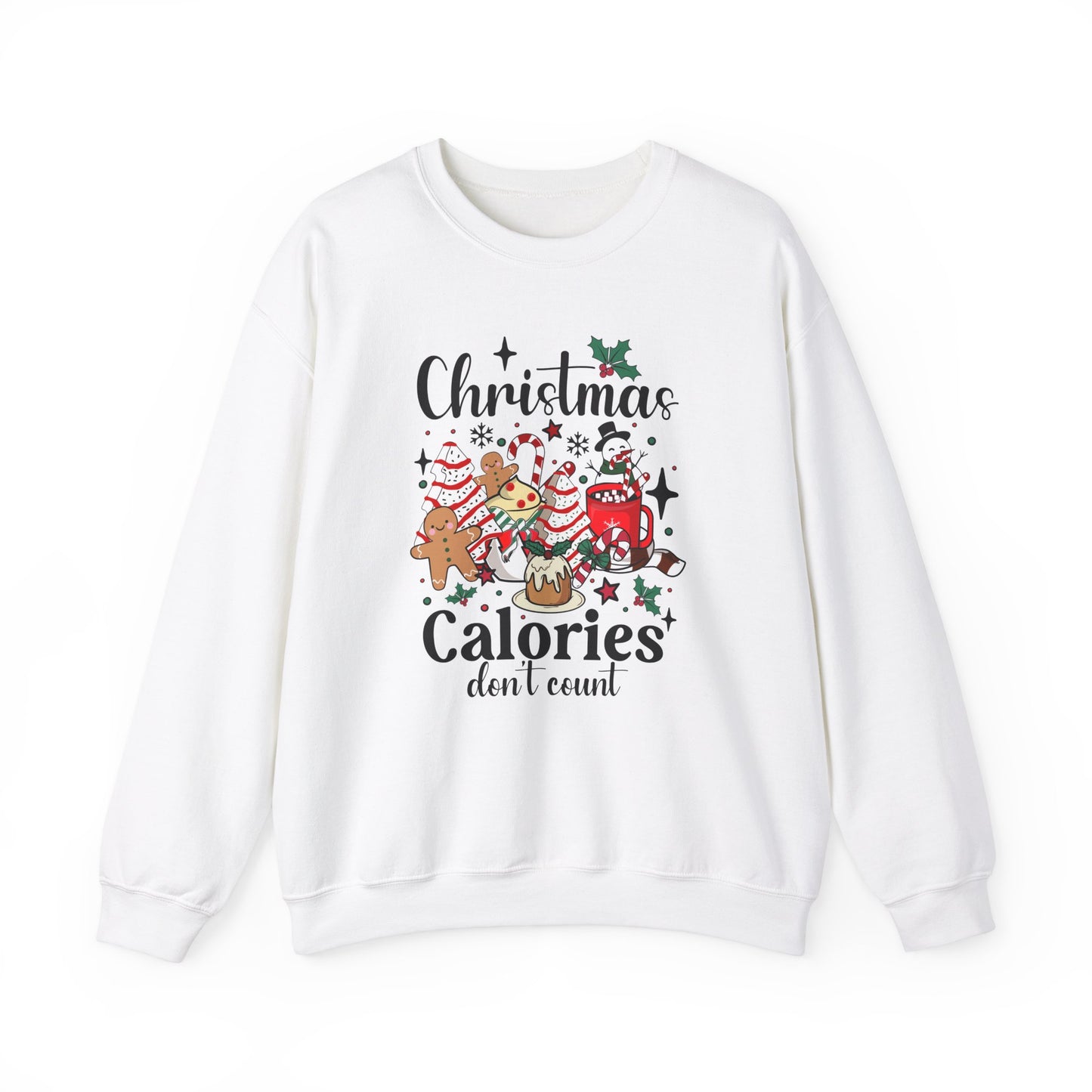 Christmas Calories Don't Count Crewneck Sweatshirt | Unisex Holiday Sweatshirt - Ileana Marie Designs