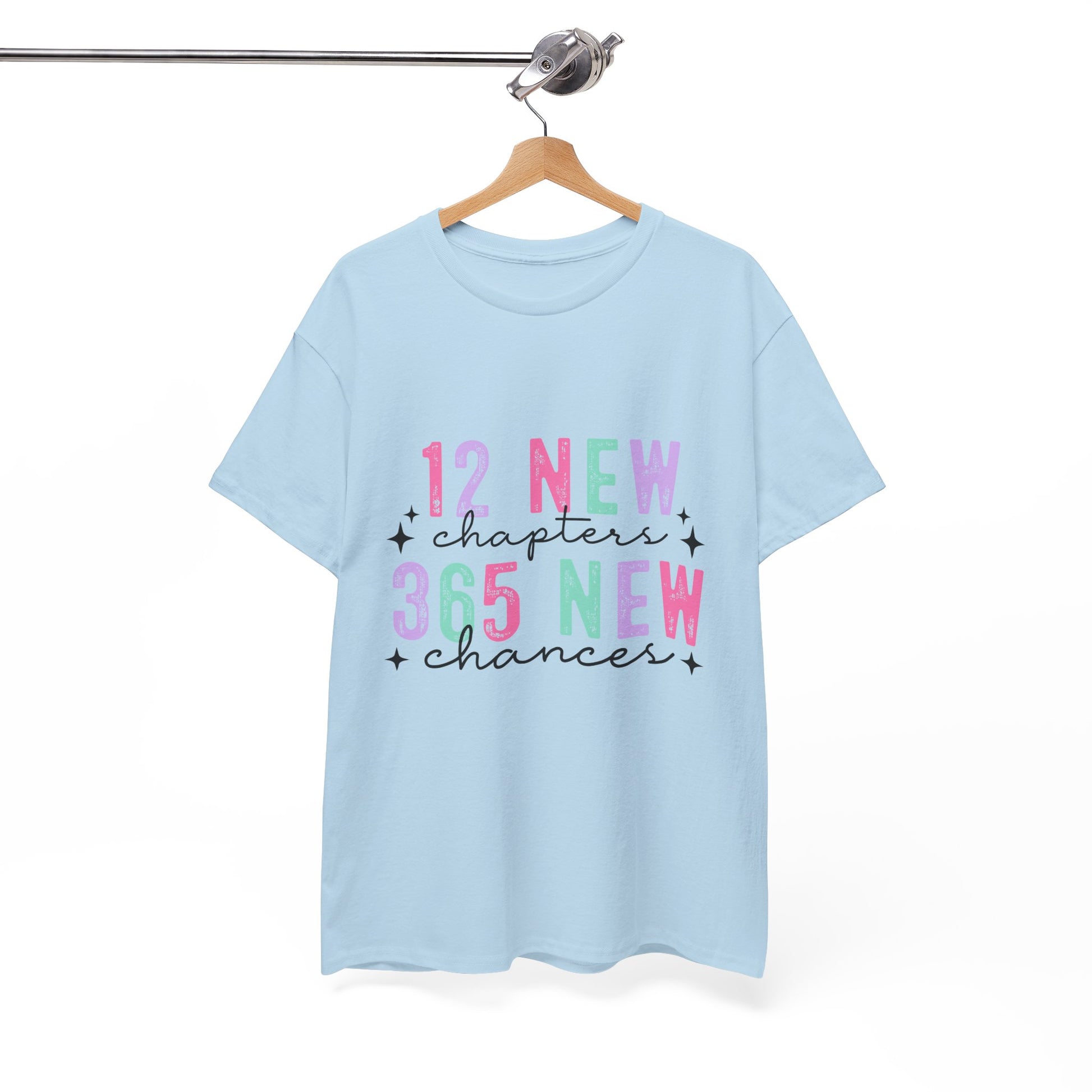 12 New Chapters Unisex Heavy Cotton Tee - 365 New Chances Inspirational Shirt - Ileana Marie Designs