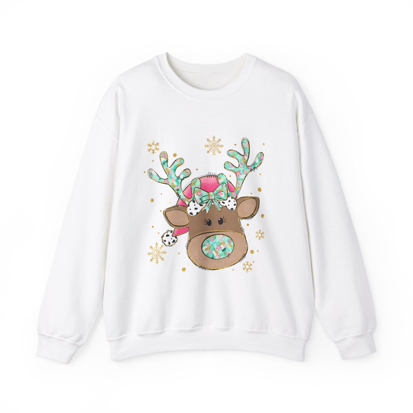 Cute Reindeer Holiday Sweatshirt for Women and Men - Ileana Marie Designs