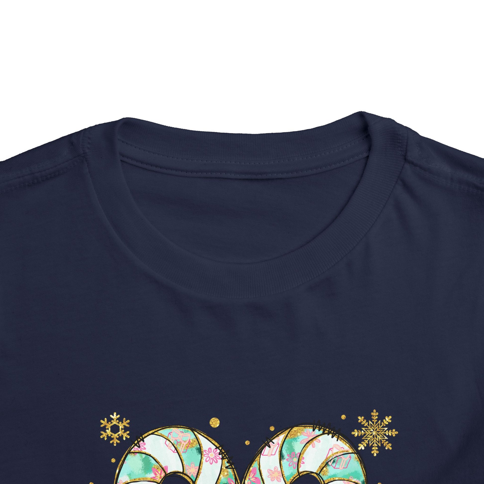 Cute Christmas Candy Cane Toddler Short Sleeve Tee - Ileana Marie Designs