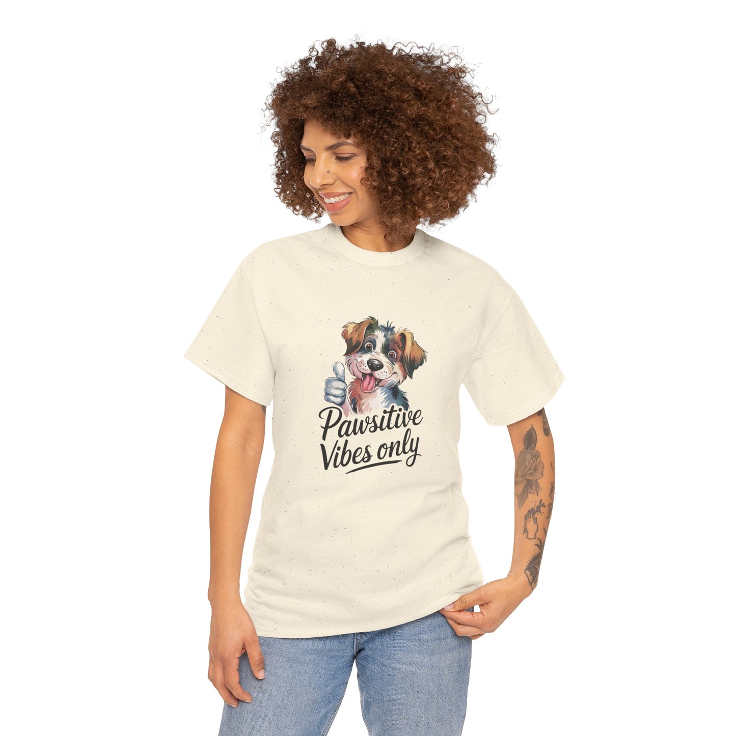 Pawsitive Vibes Only Unisex Heavy Cotton Tee - Ileana Marie Designs