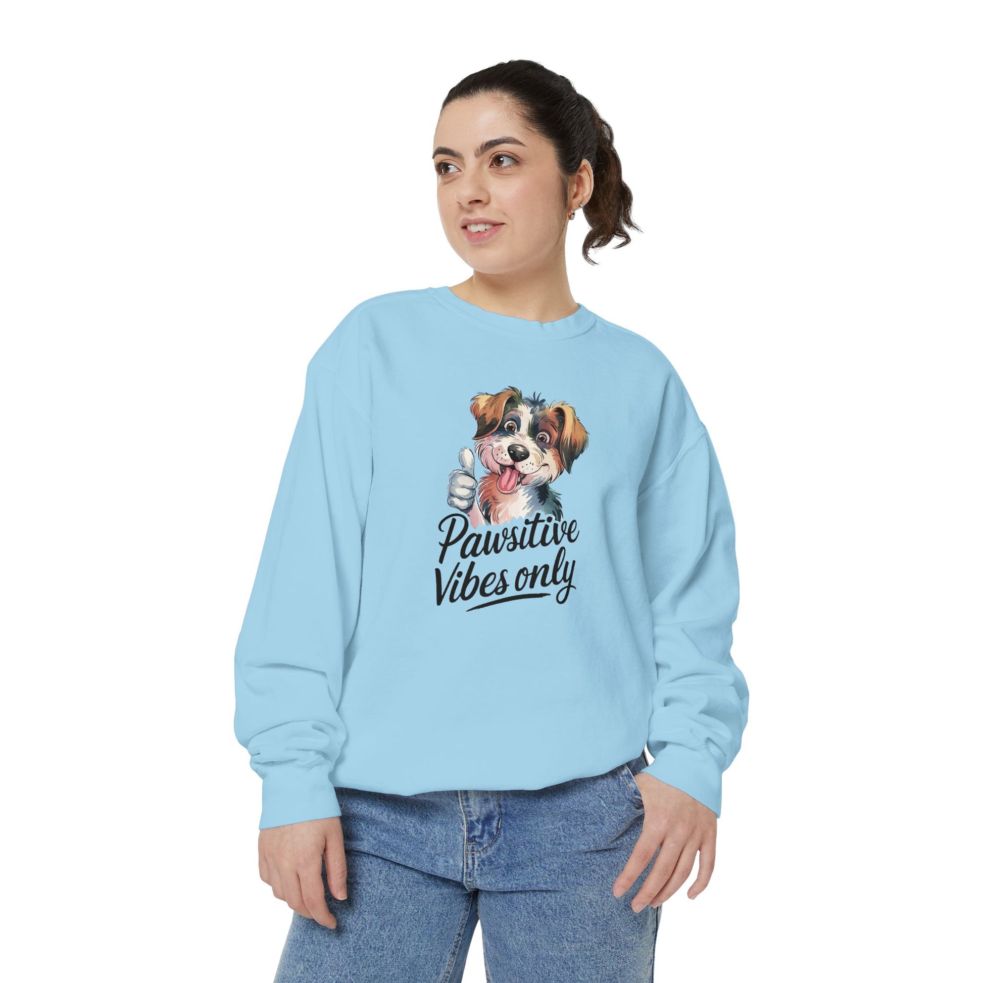 Pawsitive Vibes Only Unisex Sweatshirt - Cozy Dog Lover Pullover for Casual Days - Ileana Marie Designs