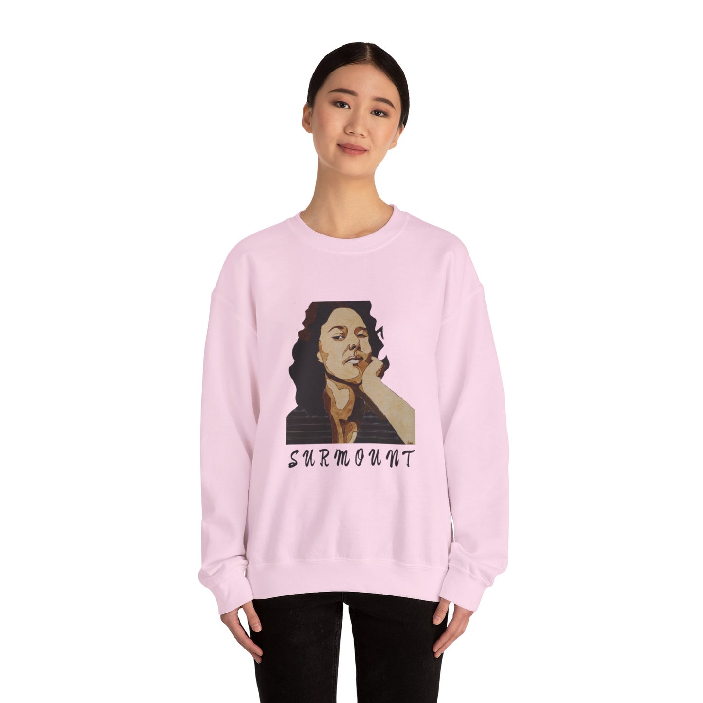 Cool Artistic Crewneck Sweatshirt - SURMOUNT, Unisex Gift, Casual Wear, Unique Art, Chill Vibe, Cozy Sweatshirt