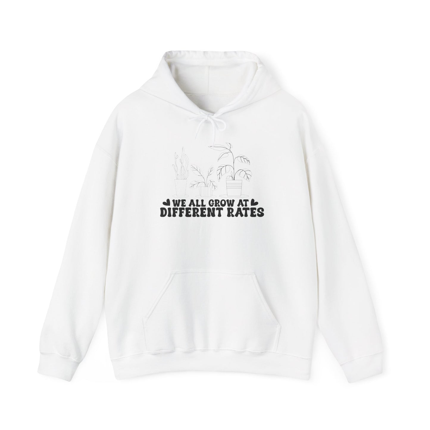 We All Grow at Different Rates Sweatshirt, Cozy Unisex Hoodie for Nature Lovers, Inspirational Gift for Her, Casual Outfit, Self-Care