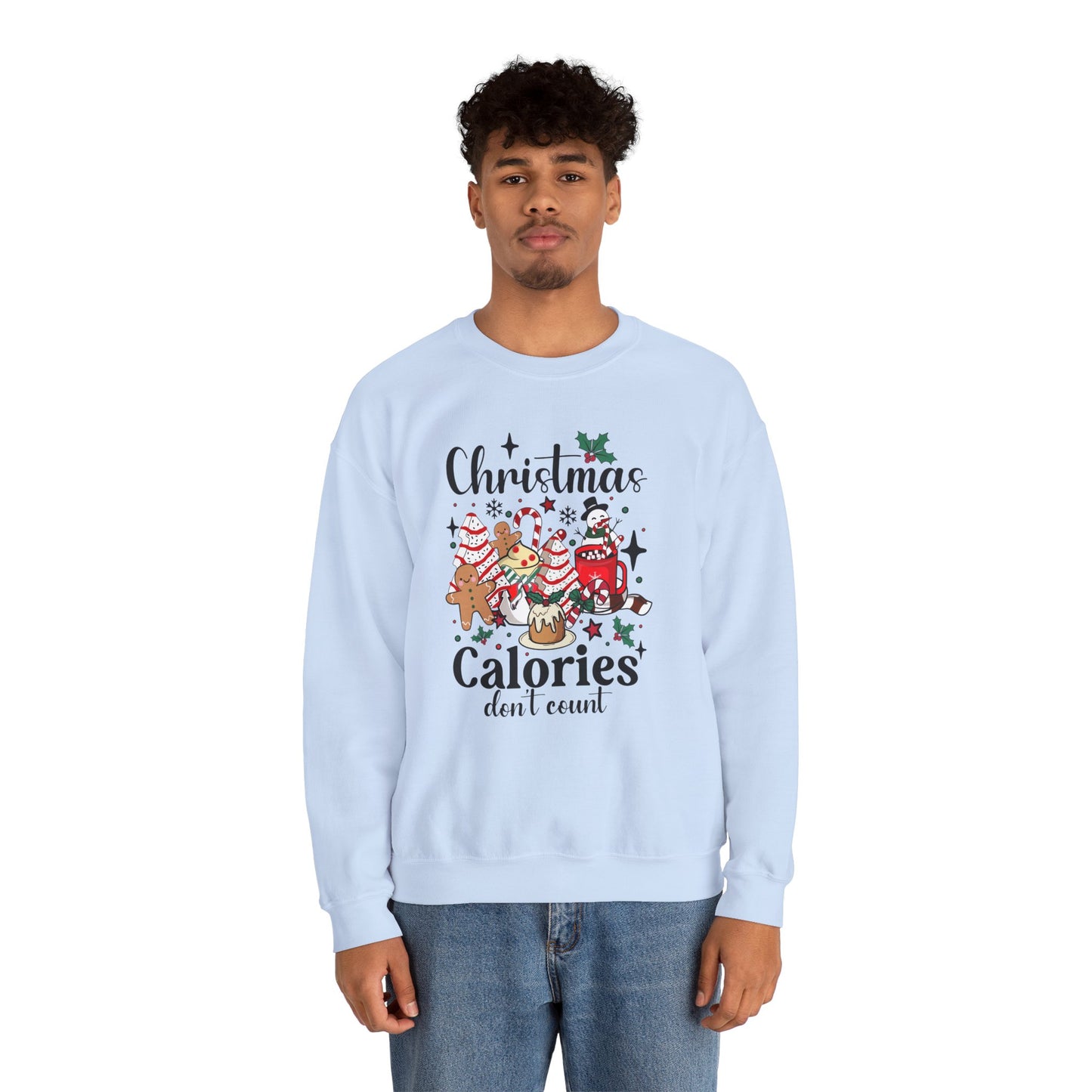 Christmas Calories Don't Count Crewneck Sweatshirt | Unisex Holiday Sweatshirt - Ileana Marie Designs