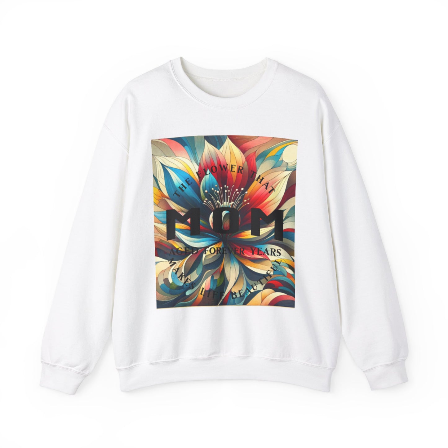 Colorful Floral Design Mom Crewneck Sweatshirt - Perfect Gift for Mother's Day