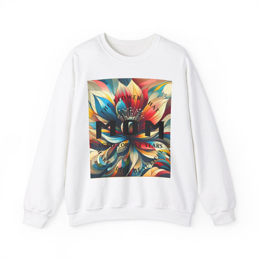 Colorful Floral Design Mom Crewneck Sweatshirt - Perfect Gift for Mother's Day