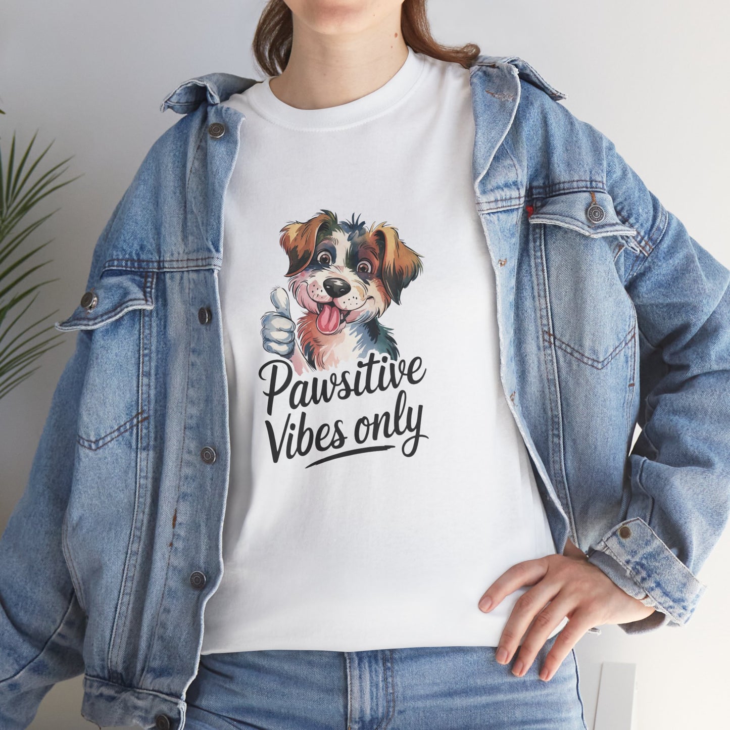 Pawsitive Vibes Only Unisex Heavy Cotton Tee - Ileana Marie Designs