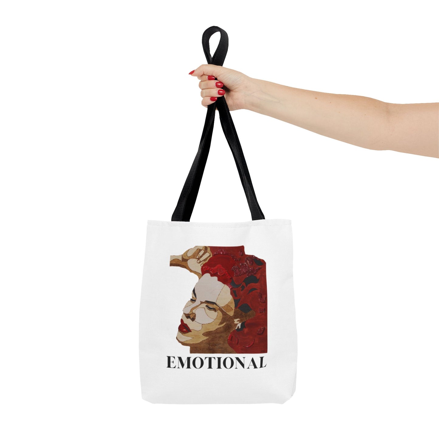 Emotional Art Tote Bag, Stylish Grocery Bag, Motivational Gift, Eco-Friendly Shopping Tote, Unique Canvas Handbag