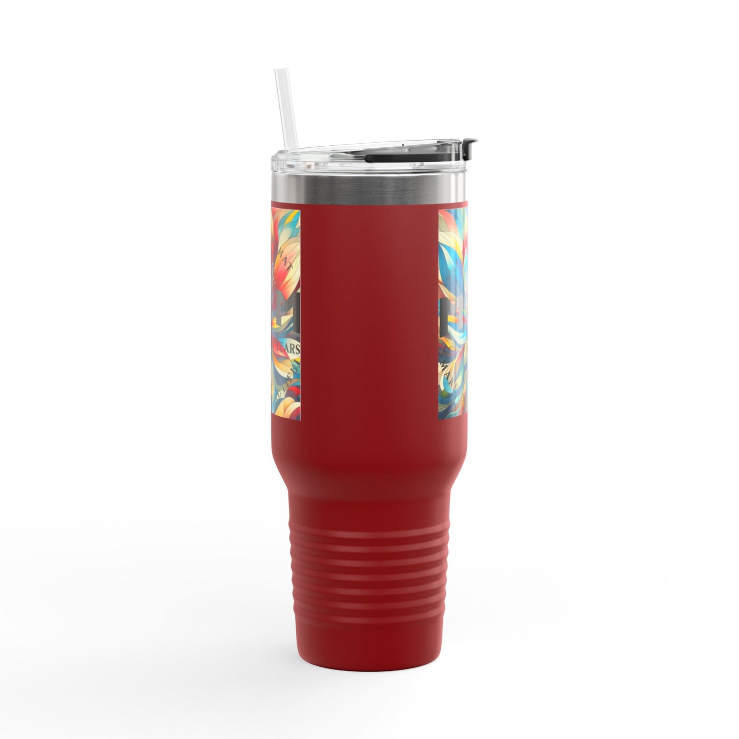 "MOM" Colorful Insulated Travel Mug - 40oz with Floral Design - Perfect for Travel & Everyday Use