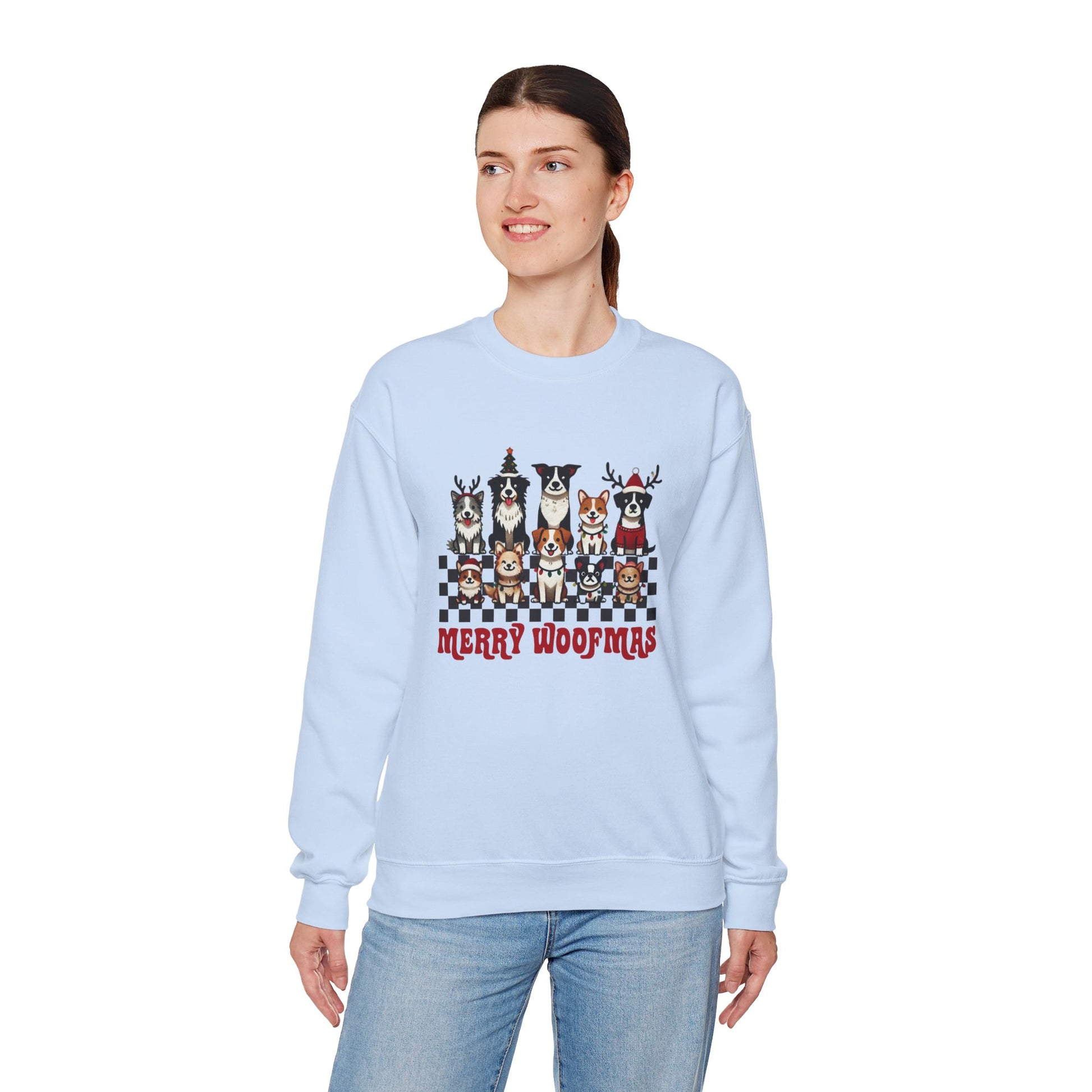 Merry Woofmas Crewneck Sweatshirt - Unisex Holiday Dog Design - Ileana Marie Designs