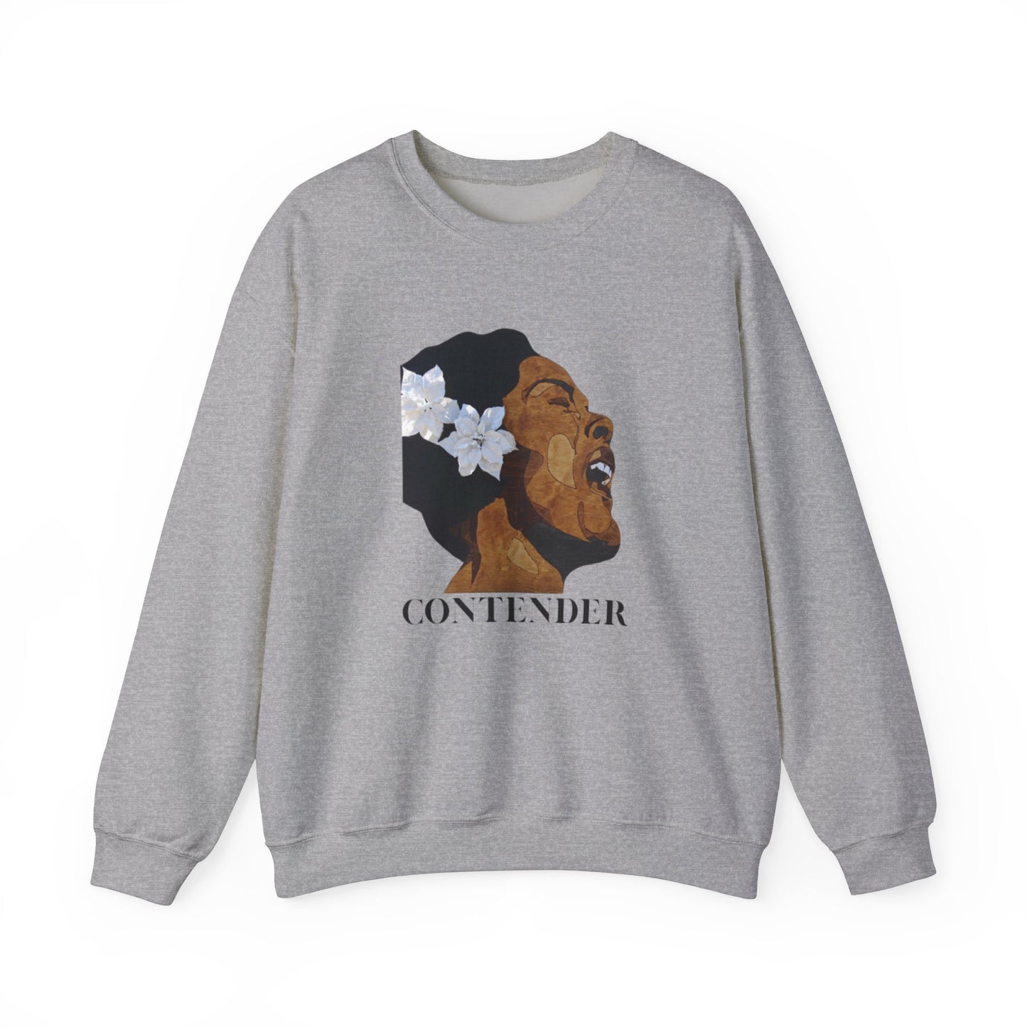 Contender Sweatshirt - Empowering Unisex Crewneck, Comfortable Everyday Wear, Perfect Gift for Music Lovers, Inspirational Quote, Unique Art