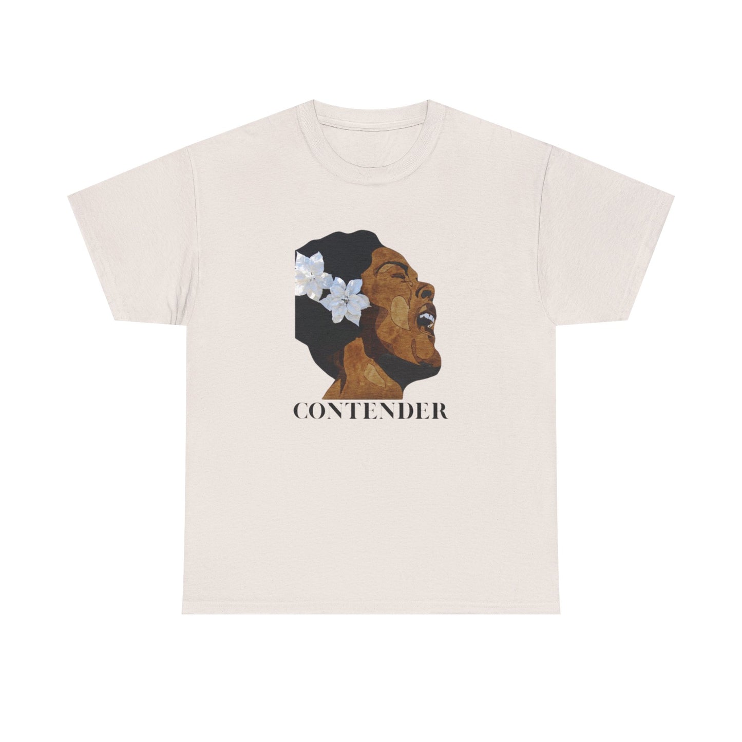 Empowering Contender Tee | Unisex Heavy Cotton T-Shirt for Music Lovers, Motivational Gift, Casual Wear, Art Tee, Inspirational Shirt