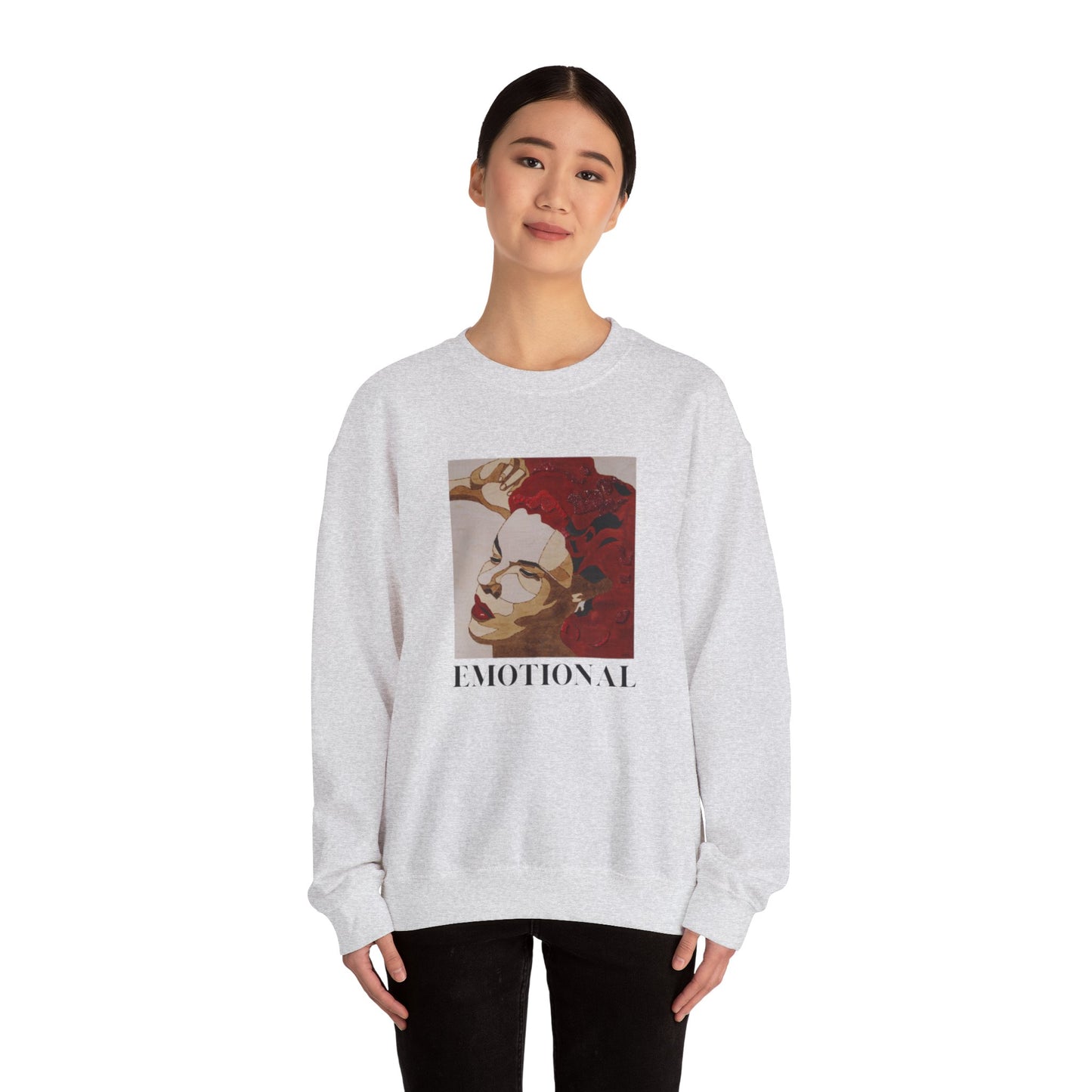 Emotional Art Crewneck Sweatshirt for Comfort and Expression, Cozy Unisex Pullover for Art Lovers, Casual Gift, Statement Apparel, Fashion,