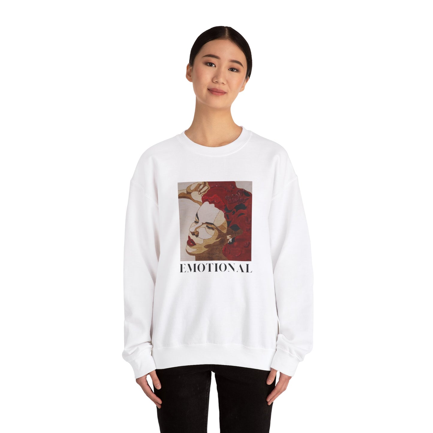 Emotional Art Crewneck Sweatshirt for Comfort and Expression, Cozy Unisex Pullover for Art Lovers, Casual Gift, Statement Apparel, Fashion,