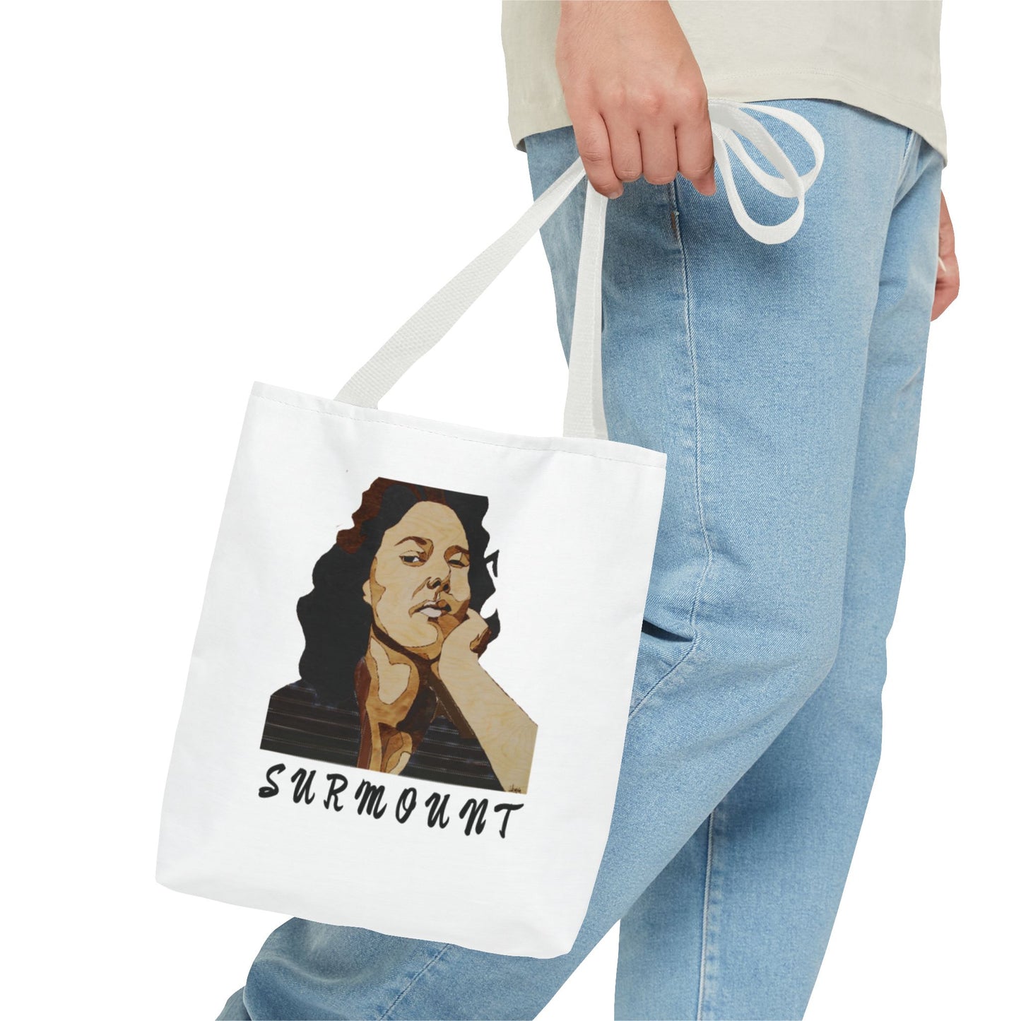 Inspiring Tote Bag: 'SURMOUNT' Motivational Quote, Perfect for Books, Gym, Beach, Eco-Friendly Shopping, Gift Idea