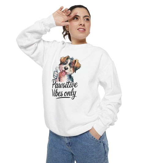 Pawsitive Vibes Only Unisex Sweatshirt - Cozy Dog Lover Pullover for Casual Days - Ileana Marie Designs