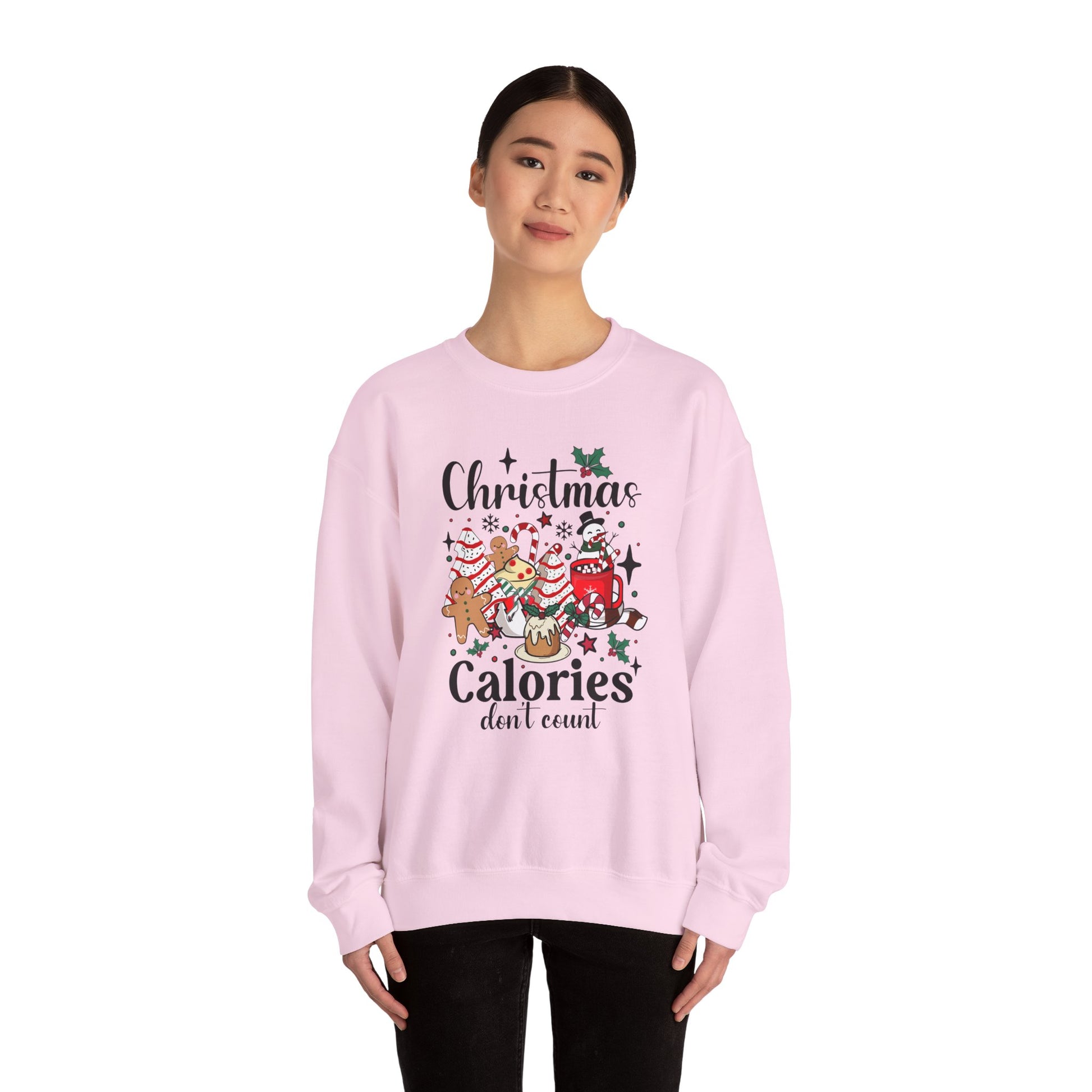 Christmas Calories Don't Count Crewneck Sweatshirt | Unisex Holiday Sweatshirt - Ileana Marie Designs