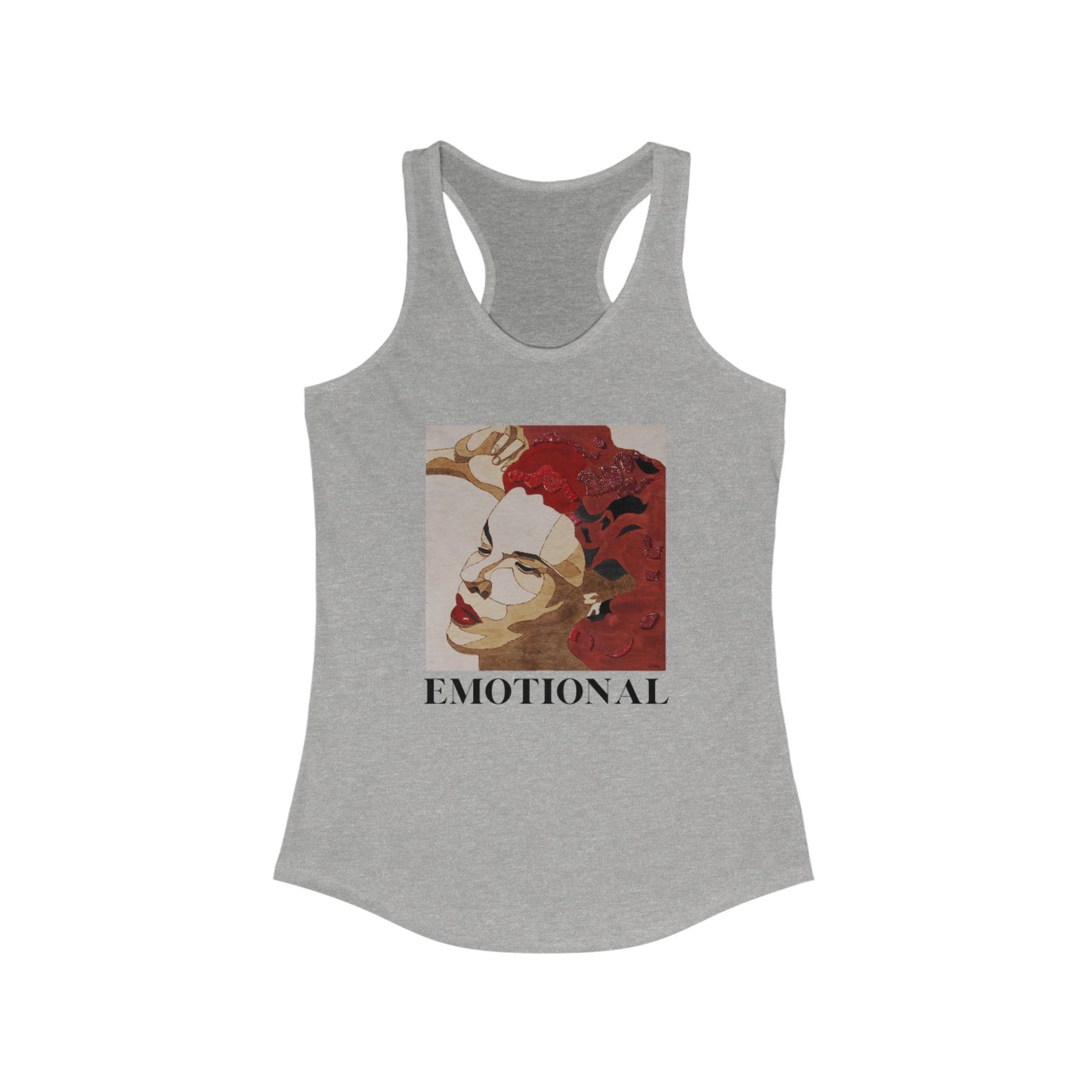 Emotional Art Racerback Tank, Stylish Women's Top, Motivational Gym Wear, Unique Workout Tee, Gift for Art Lovers