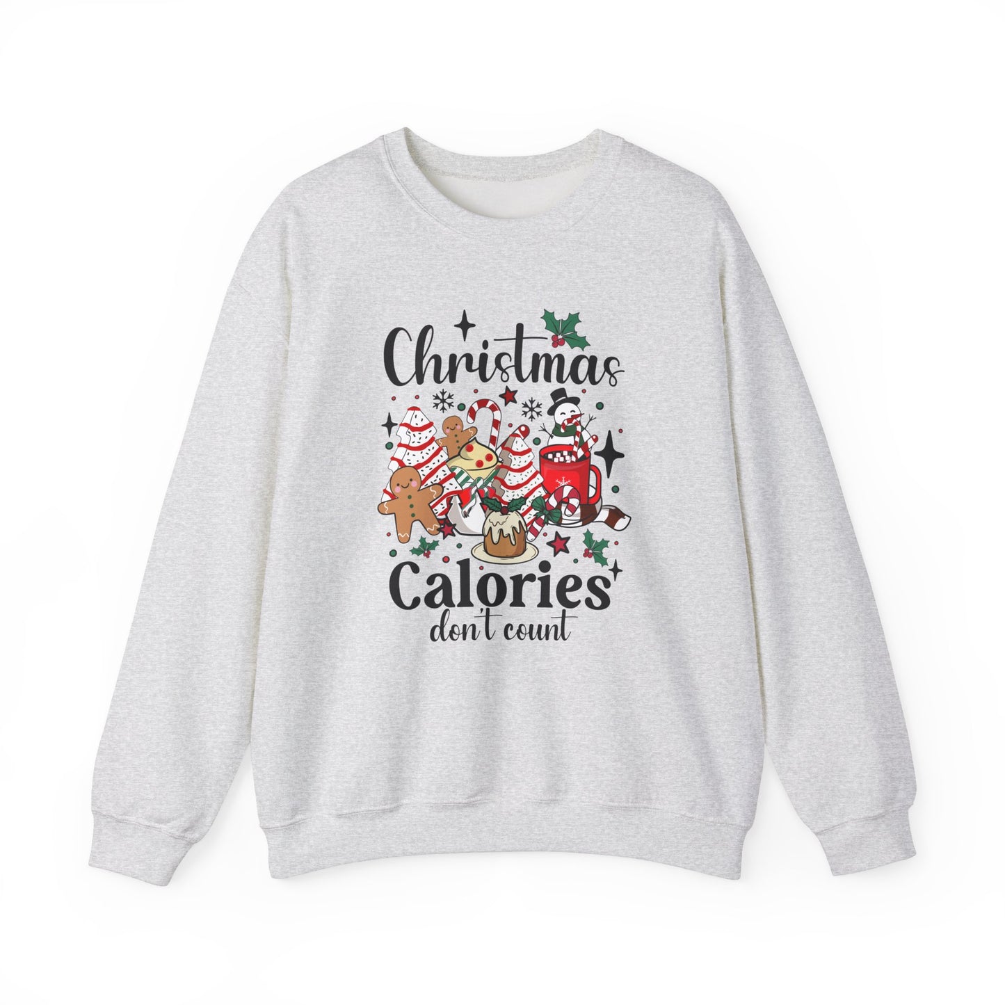 Christmas Calories Don't Count Crewneck Sweatshirt | Unisex Holiday Sweatshirt - Ileana Marie Designs