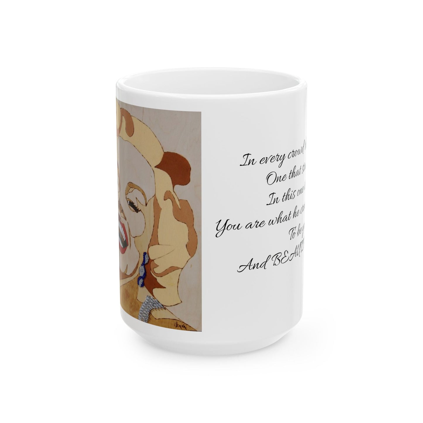 "Beautiful", Marylin Monroe, Loved & Self-Discovery Quote, Inspirational Ceramic Mug