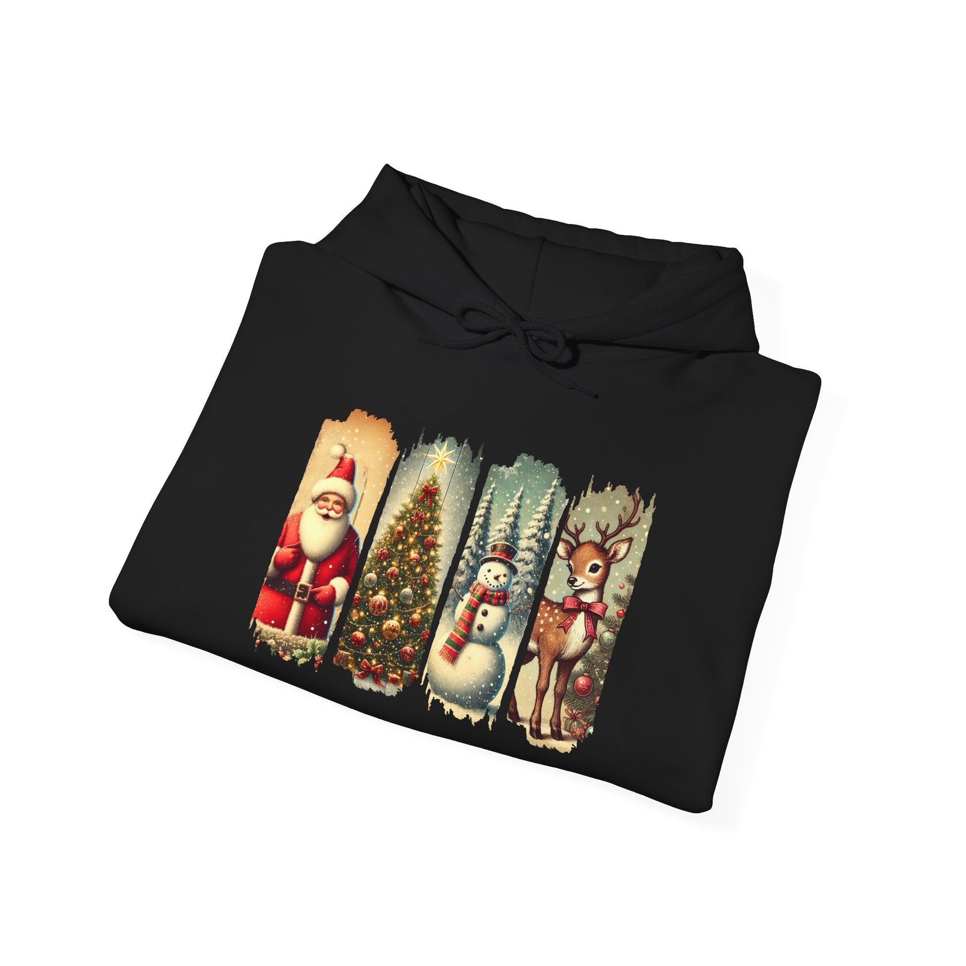 Festive Christmas Hooded Sweatshirt with Santa and Friends - Ileana Marie Designs