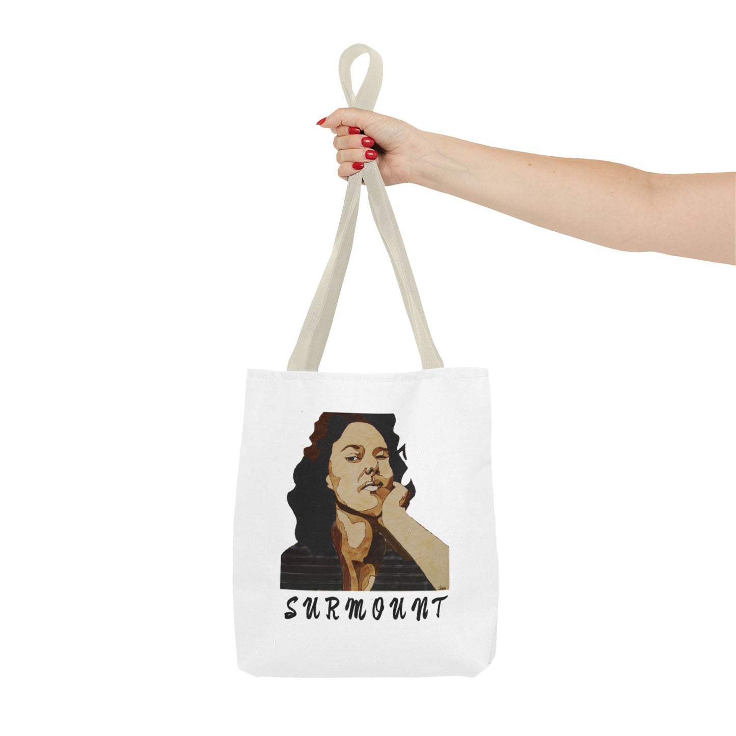 Inspiring Tote Bag: 'SURMOUNT' Motivational Quote, Perfect for Books, Gym, Beach, Eco-Friendly Shopping, Gift Idea