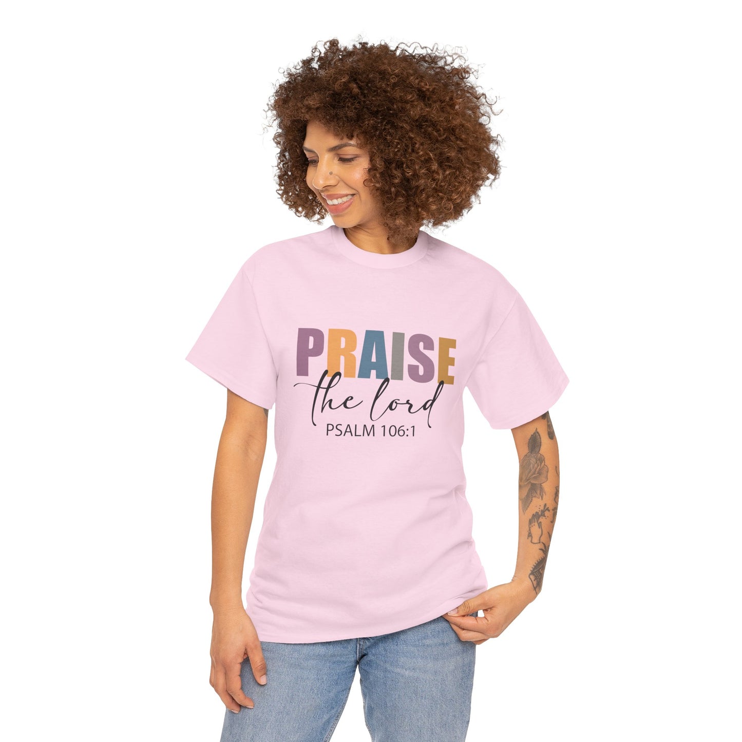 Praise the Lord Unisex Heavy Cotton Tee - Faith Inspired Apparel - Ileana Marie Designs