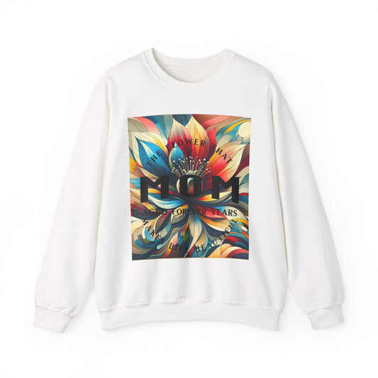Colorful Floral Design Mom Crewneck Sweatshirt - Perfect Gift for Mother's Day