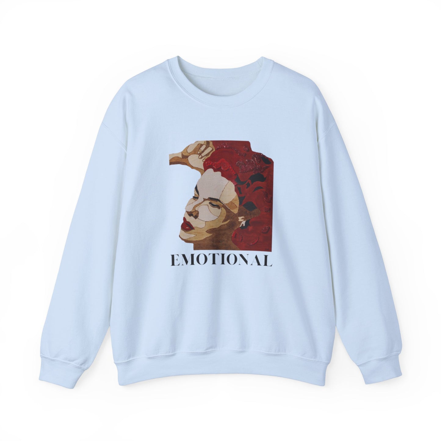 Emotional Art Crewneck Sweatshirt, Unisex Graphic Sweatshirt, Fashionable Streetwear, Cozy Gift for Art Lovers, Perfect for Everyday Wear