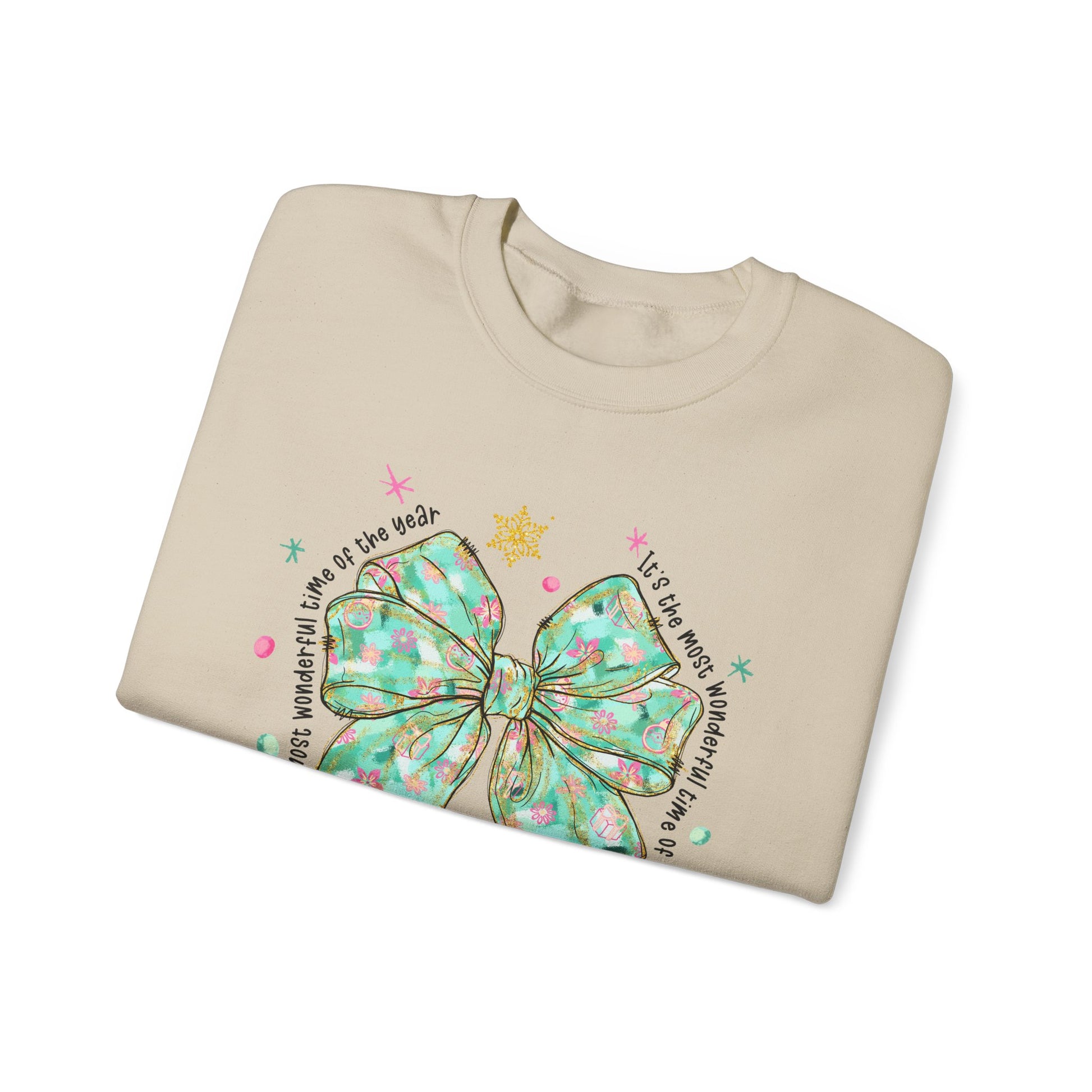 Festive Bow Crewneck Sweatshirt - Perfect for Christmas and Holiday Gatherings - Ileana Marie Designs