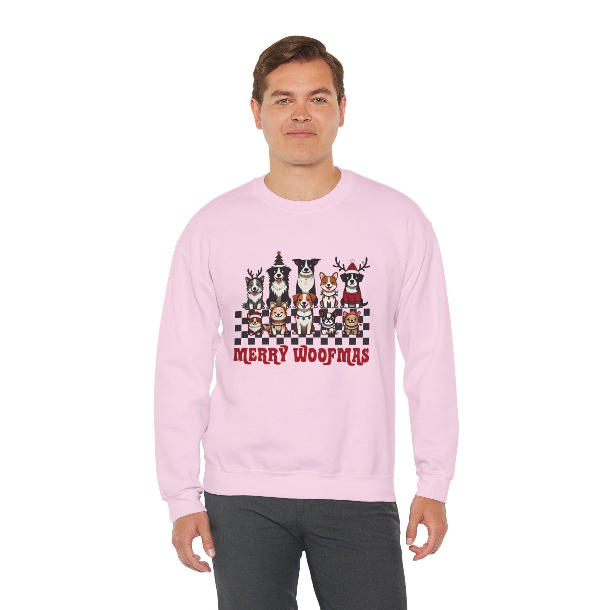 Merry Woofmas Crewneck Sweatshirt - Unisex Holiday Dog Design - Ileana Marie Designs