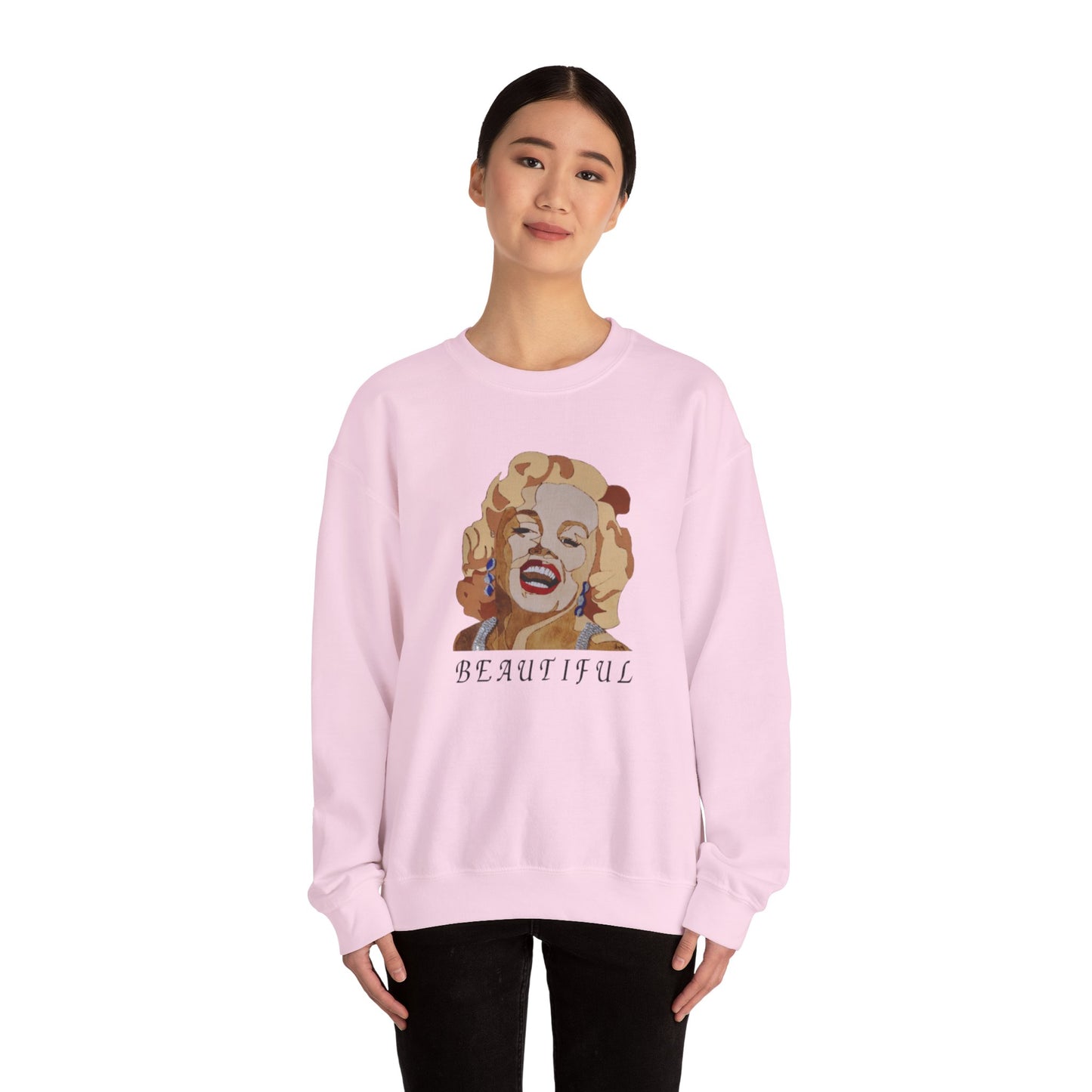 Marilyn Monroe 'BEAUTIFUL' Sweatshirt - Cozy Vintage Crewneck, Gift for Movie Lovers, Retro Style, Fall Fashion, Iconic Homewear