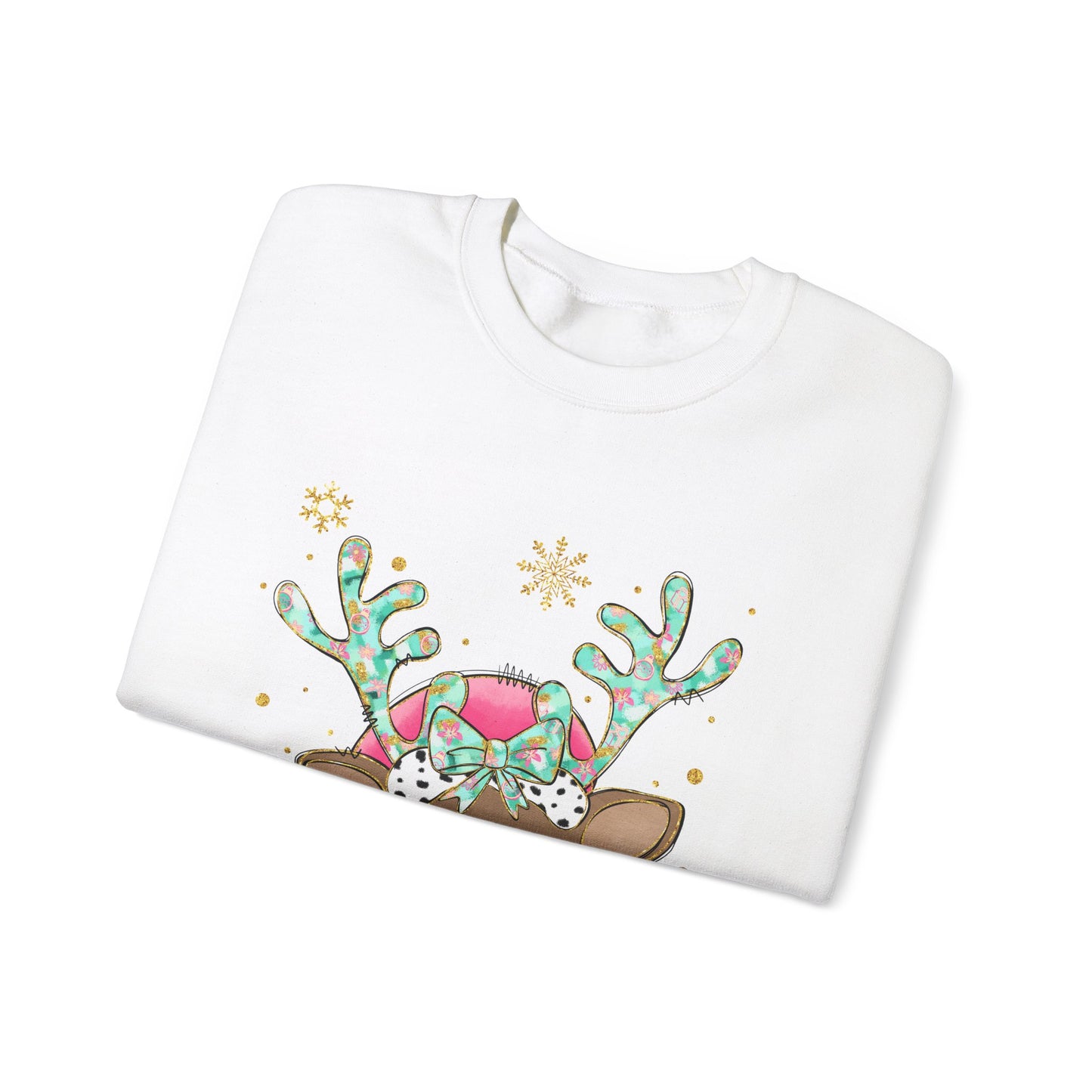 Cute Reindeer Holiday Sweatshirt for Women and Men - Ileana Marie Designs