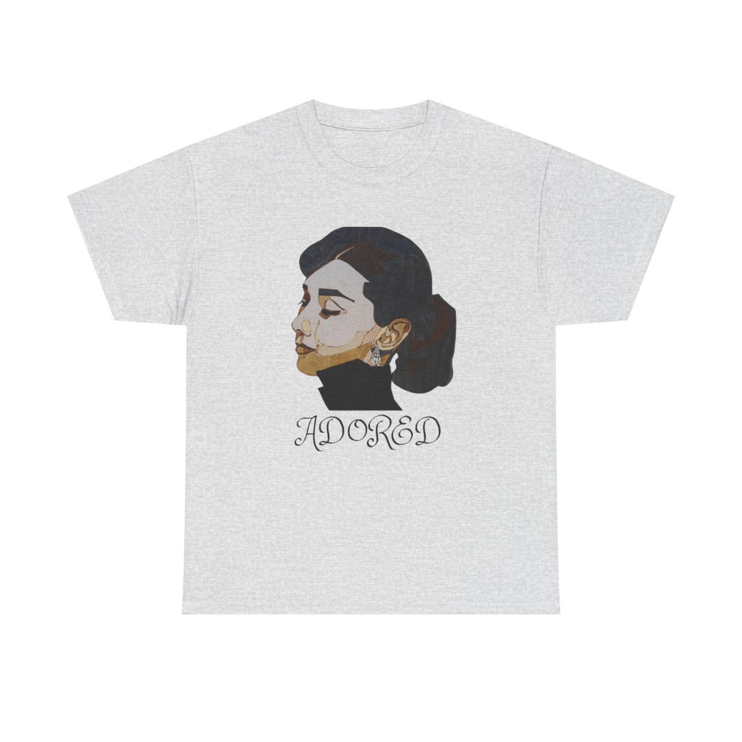 Adored Unisex Heavy Cotton Tee, Artistic Graphic T-Shirt, Perfect Gift for Her, Casual Wear, Everyday Comfort, Fashion Statement