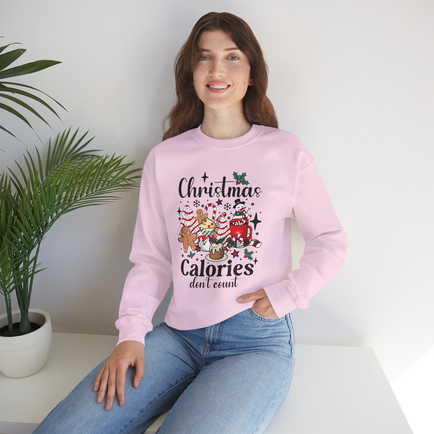 Christmas Calories Don't Count Crewneck Sweatshirt | Unisex Holiday Sweatshirt - Ileana Marie Designs