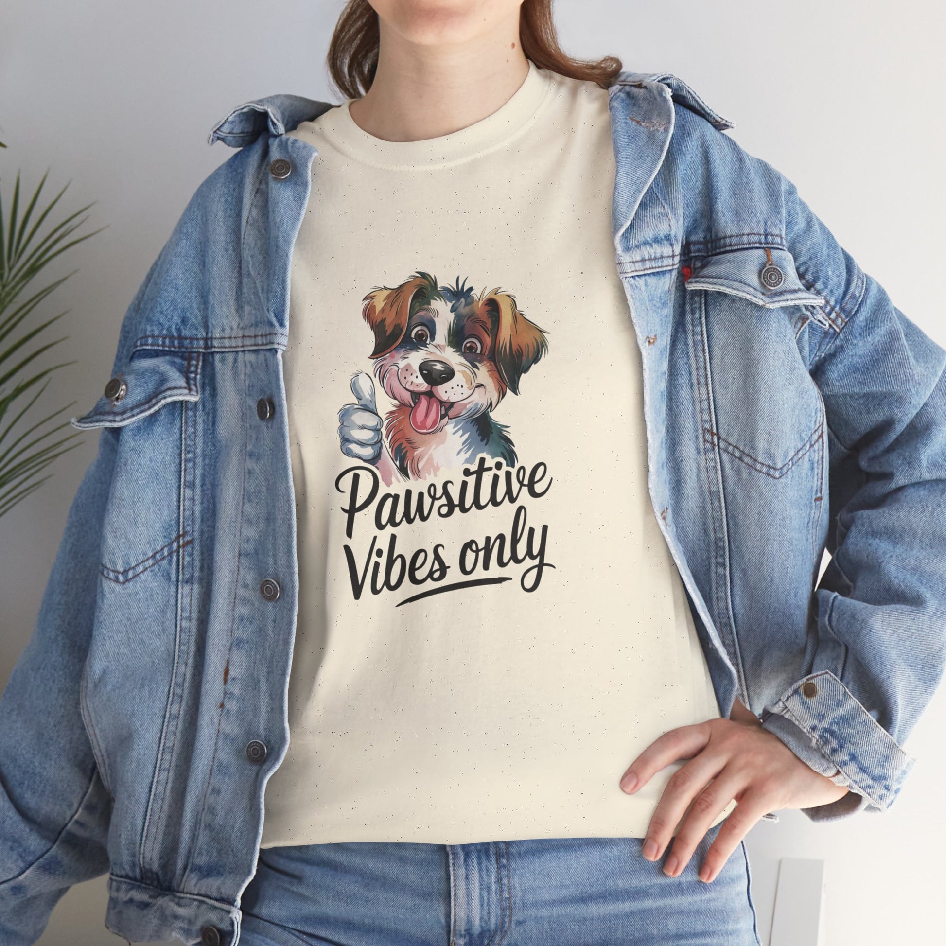 Pawsitive Vibes Only Unisex Heavy Cotton Tee - Ileana Marie Designs