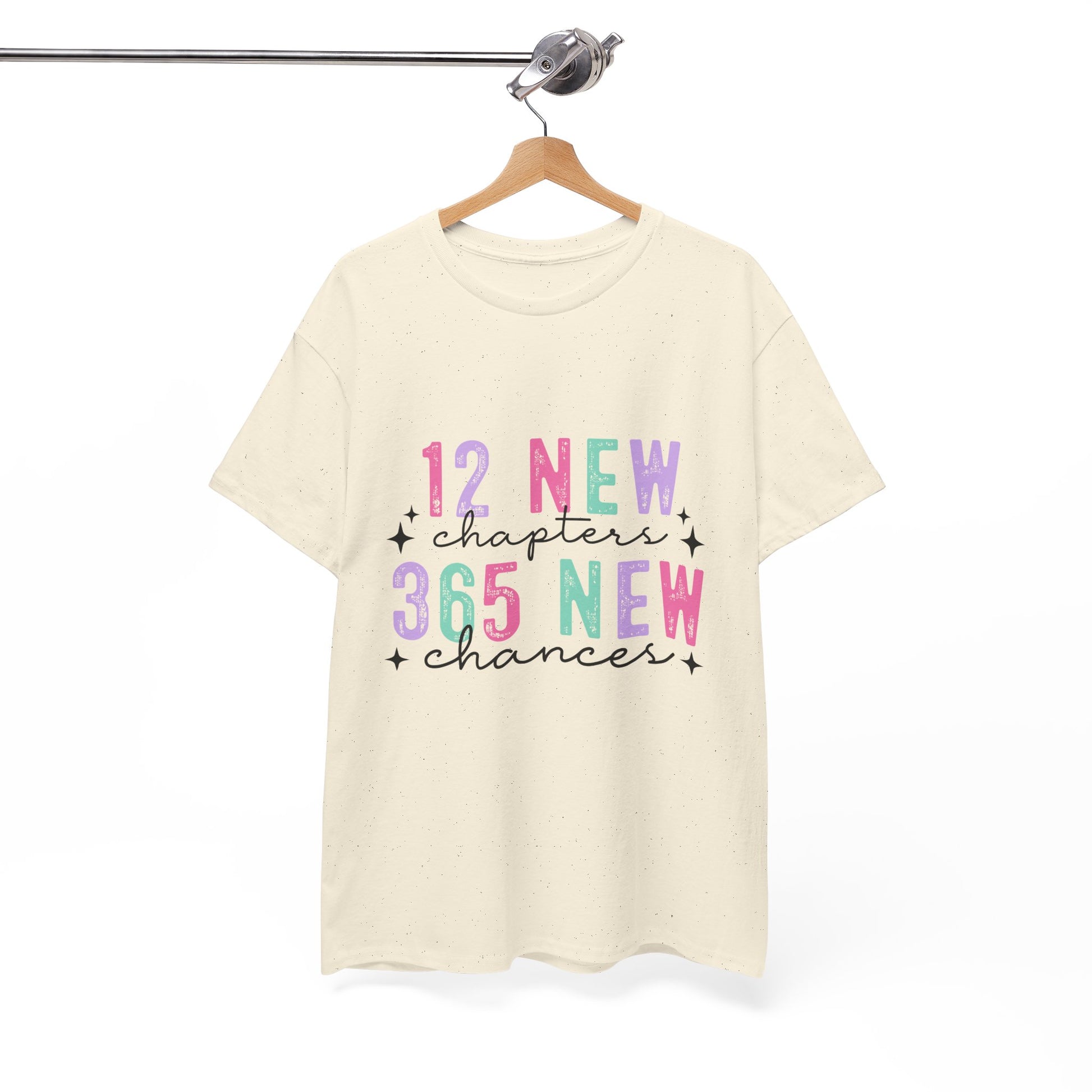 12 New Chapters Unisex Heavy Cotton Tee - 365 New Chances Inspirational Shirt - Ileana Marie Designs