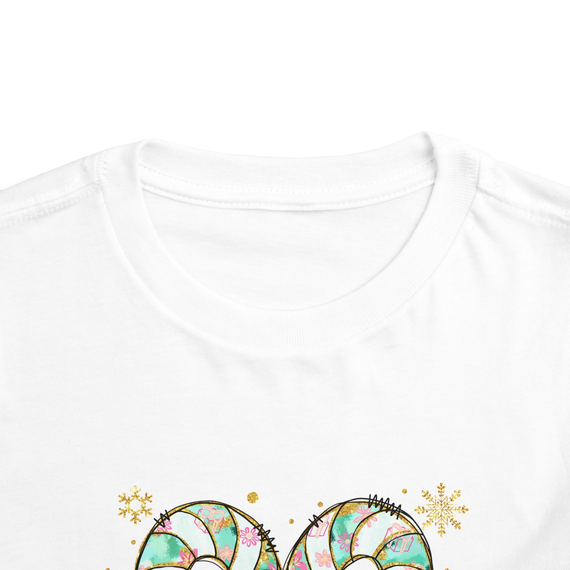 Cute Christmas Candy Cane Toddler Short Sleeve Tee - Ileana Marie Designs