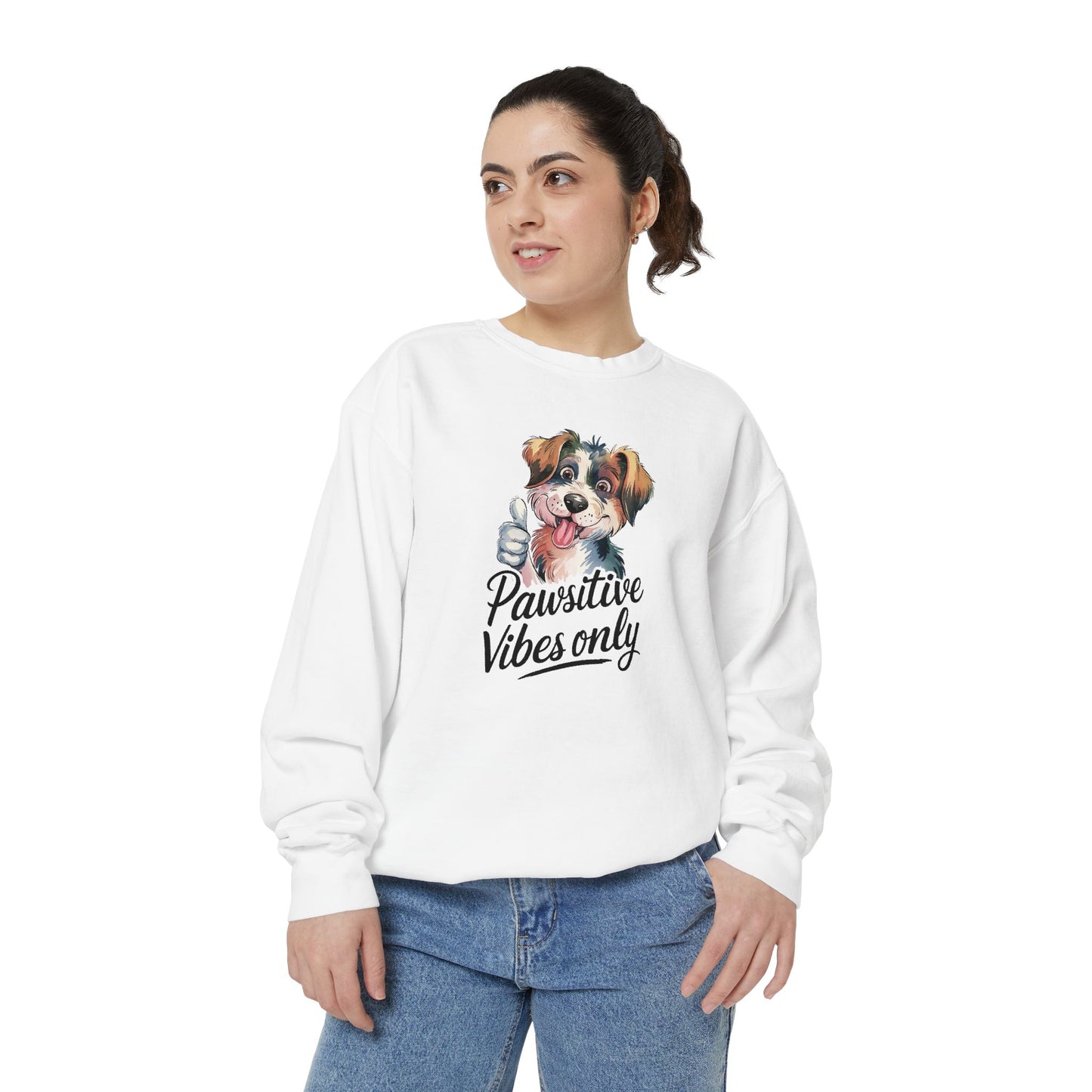 Pawsitive Vibes Only Unisex Sweatshirt - Cozy Dog Lover Pullover for Casual Days - Ileana Marie Designs