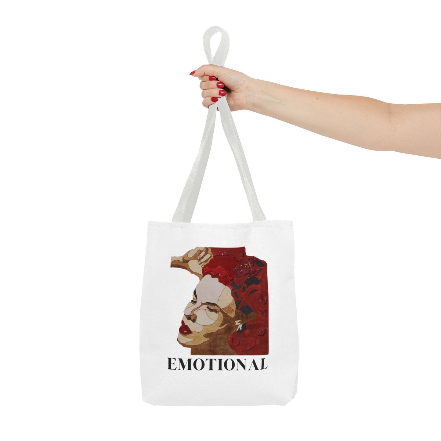 Emotional Art Tote Bag, Stylish Grocery Bag, Motivational Gift, Eco-Friendly Shopping Tote, Unique Canvas Handbag